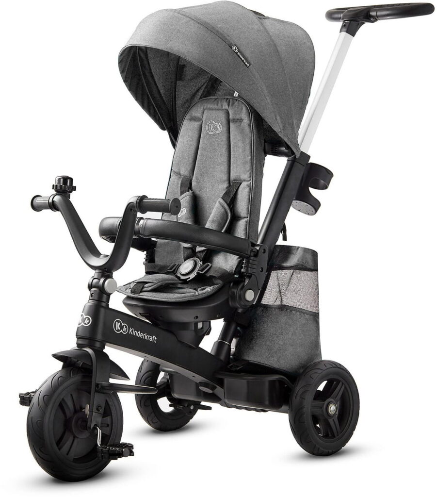 Kinderkraft Easytwist stumjamais trīsritenis bērniem 5in1 krāsa Platinum Grey