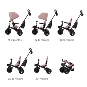 Kinderkraft Aveo 2 Plus salokāms stumjamais trīsritenis bērniem krāsa Pink