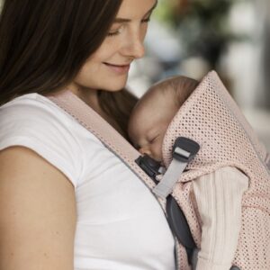 BabyBjorn MINI ergosoma mazuļiem 0-12mēn. krāsa Pearly Pink 3D Mesh