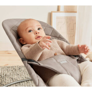 BabyBjorn BLISS šūpuļkrēsls mazuļiem 0-13kg krāsa Sand Grey, COTTON Classic Quilt