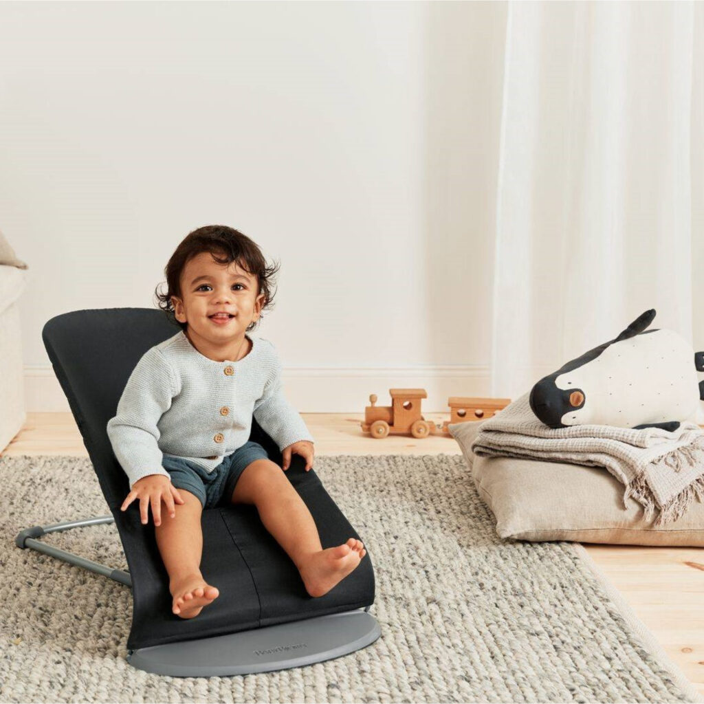 BabyBjorn BLISS šūpuļkrēsls mazuļiem 0-13kg krāsa Black, COTTON Classic Quilt