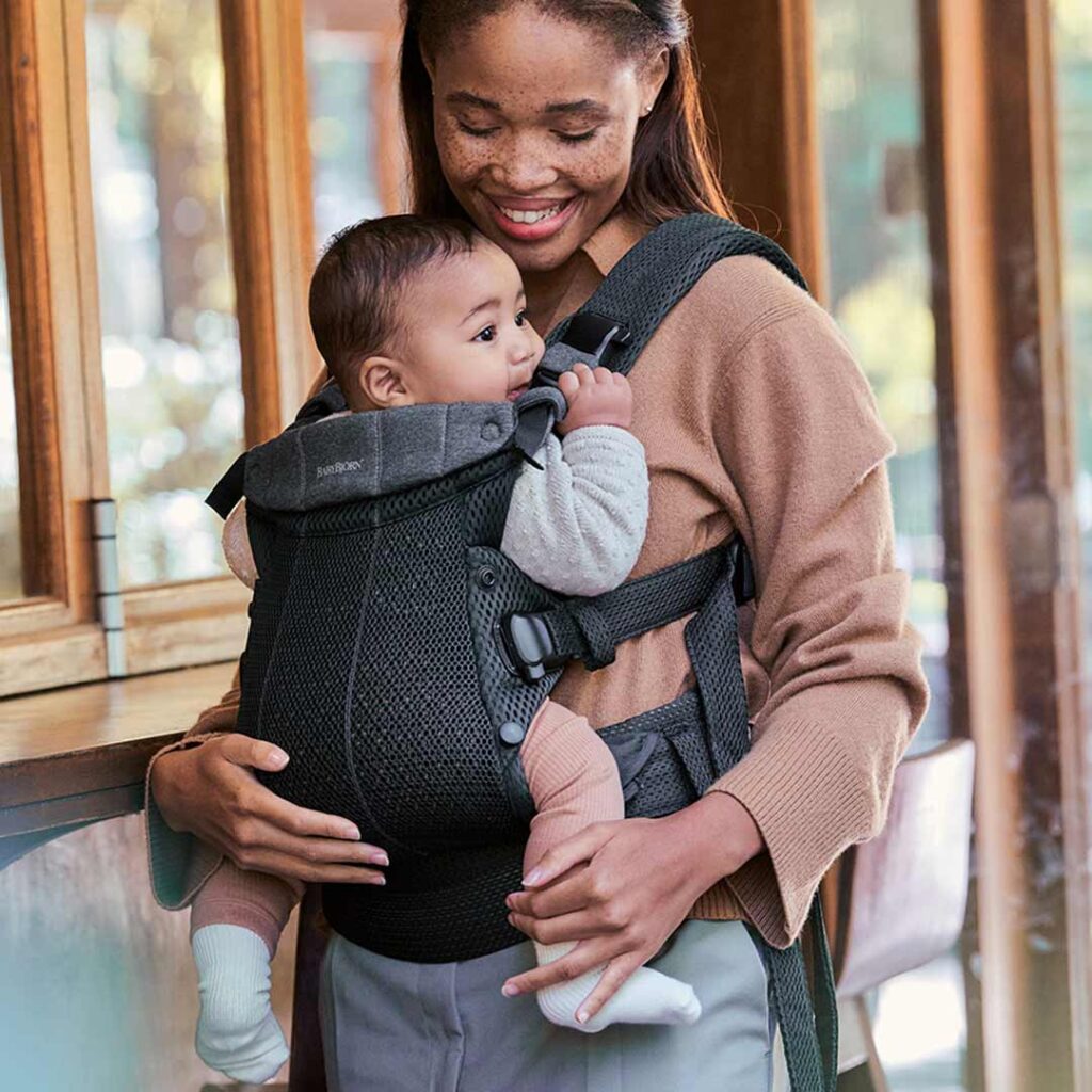 BabyBjorn Harmony ergosoma mazuļiem 0-3gadiem krāsa Black 3D MESH