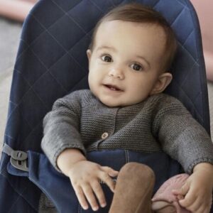 BabyBjorn BLISS šūpuļkrēsls mazuļiem 0-13kg krāsa Midnight Blue, COTTON Classic Quilt