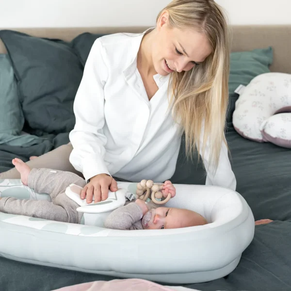 Autokreslini.lv | Baby Cocoon mazuļu ligzdiņa krāsa Leaves Aqua Green bilde #9