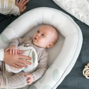 Doomoo Baby Cocoon mazuļu ligzdiņa krāsa Leaves Aqua Green