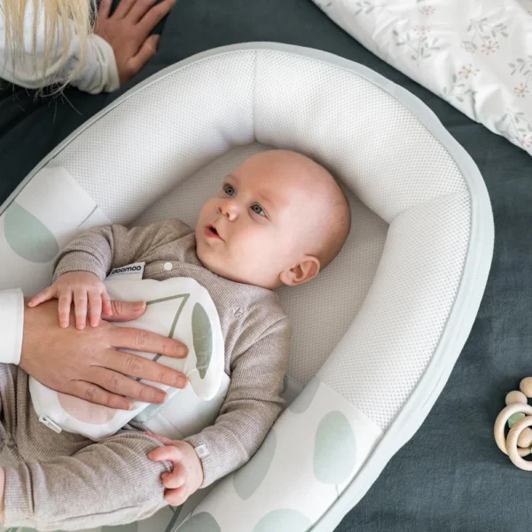 Autokreslini.lv | Baby Cocoon mazuļu ligzdiņa krāsa Leaves Aqua Green bilde #11