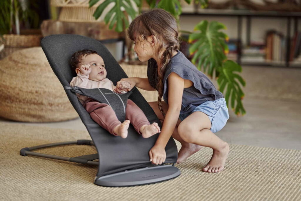 BabyBjorn BLISS šūpuļkrēsls mazuļiem 0-13kg krāsa Charcoal Grey, 3D Jersey