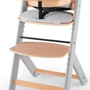 Kinderkraft Enock koka barošanas krēsls bērniem Grey legs + spilvens Grey