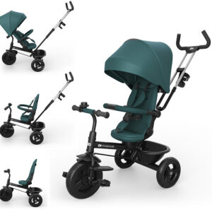 Kinderkraft Aston 2 Plus stumjamais trīsritenis bērniem krāsa Green