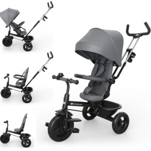 Kinderkraft Aston 2 Plus stumjamias trīsritenis bērniem krāsa Grey