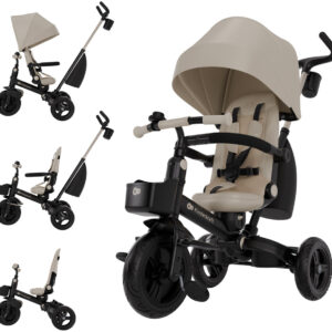 Kinderkraft Aveo 2 Plus salokāms stumjamais trīsritenis bērniem krāsa Beige