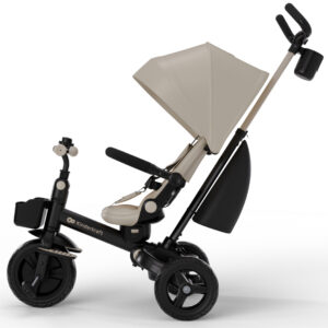 Kinderkraft Aveo 2 Plus salokāms stumjamais trīsritenis bērniem krāsa Beige