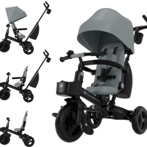 Kinderkraft Aveo 2 Plus salokāms stumjamais trīsritenis bērniem krāsa Grey