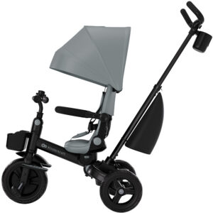Kinderkraft Aveo 2 Plus salokāms stumjamais trīsritenis bērniem krāsa Grey