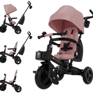 Kinderkraft Aveo 2 Plus salokāms stumjamais trīsritenis bērniem krāsa Pink