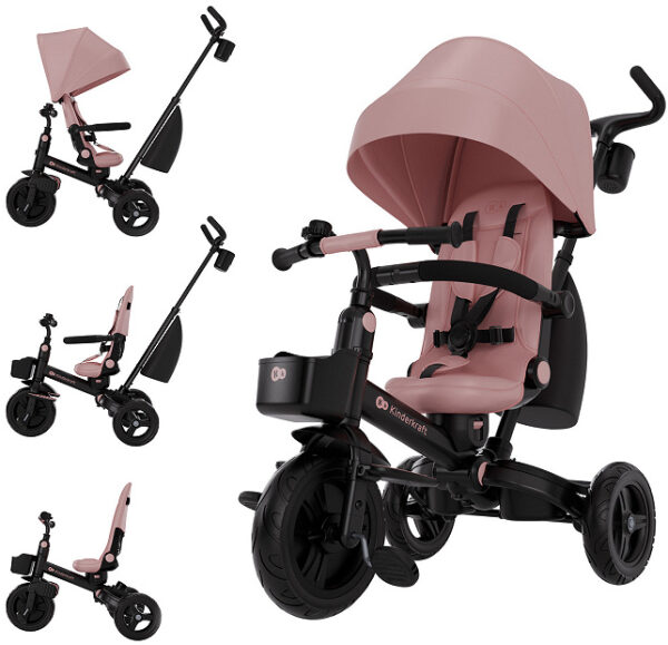 Autokreslini.lv | Aveo 2 Plus salokāms stumjamais trīsritenis bērniem krāsa Pink bilde #1