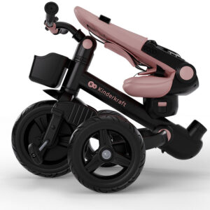 Kinderkraft Aveo 2 Plus salokāms stumjamais trīsritenis bērniem krāsa Pink
