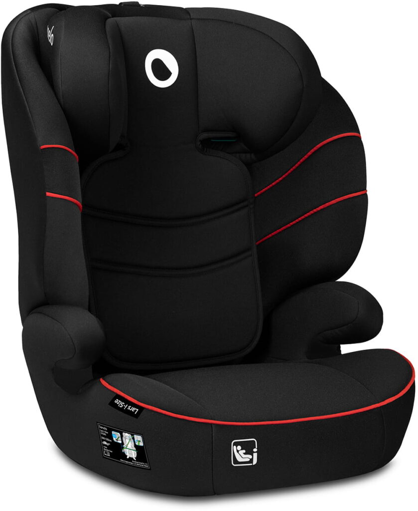 Lionelo Lars I-Size autokrēsliņš bērniem 100-150cm krāsa Sporty Black Red