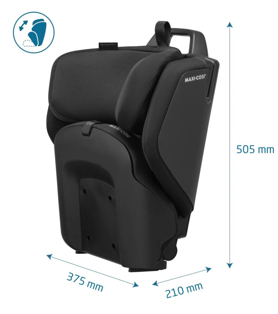 Maxi Cosi Nomad Plus2 salokāms autokrēsliņš bērniem 76-105cm krāsa Authentic Black