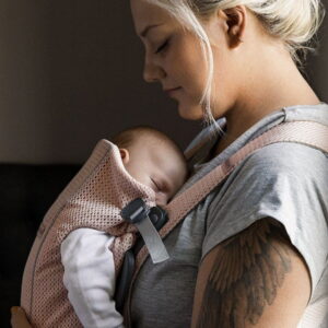 BabyBjorn MINI ergosoma mazuļiem 0-12mēn. krāsa Pearly Pink 3D Mesh