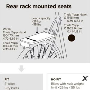 Thule Yepp 2 Maxi velo krēsls ar bagažnieka stiprinājumu
