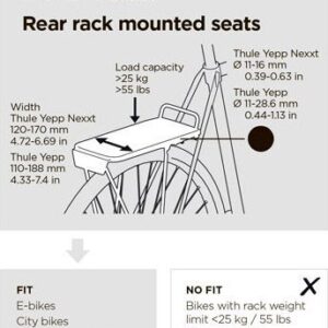 Thule Yepp Nexxt 2 Maxi velo krēsls ar bagažnieka stiprinājumu