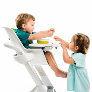 4Moms Connect barošanas krēsliņš krāsa White+ ēšanas trauku komplekts