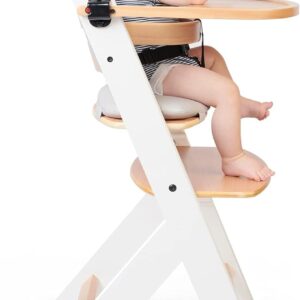 Kinderkraft Enock koka barošanas krēsls bērniem Grey legs + spilvens Grey