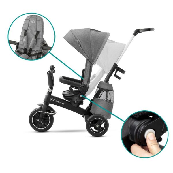 Autokreslini.lv | Easytwist stumjamais trīsritenis bērniem 5in1 krāsa Platinum Grey bilde #15
