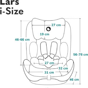 Lionelo Lars I-Size autokrēsliņš bērniem 100-150cm