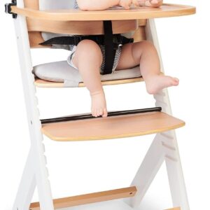 Kinderkraft Enock koka barošanas krēsls bērniem Grey legs + spilvens Grey