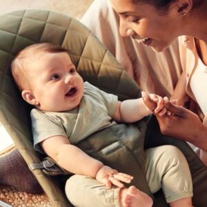 BabyBjorn BLISS šūpuļkrēsls mazuļiem 0-13kg krāsa DARK GREEN, WOVEN, Classic Quilt