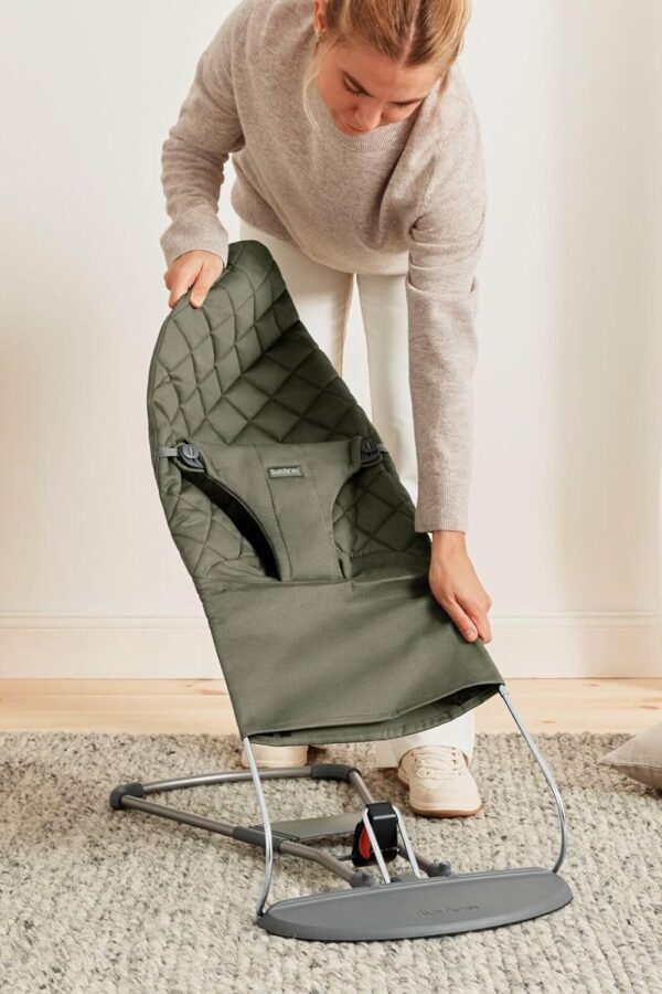 Autokreslini.lv | Balance Bliss šūpuļkrēsls mazuļiem krāsa DARK GREEN, WOVEN, Classic Quilt bilde #25