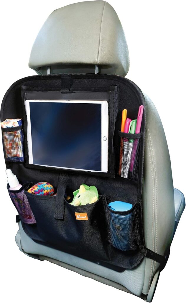 NordBaby Car Backseat Organiser automašīnas krēslu aizsargs- mantu organaizers ar kabatu planšetei