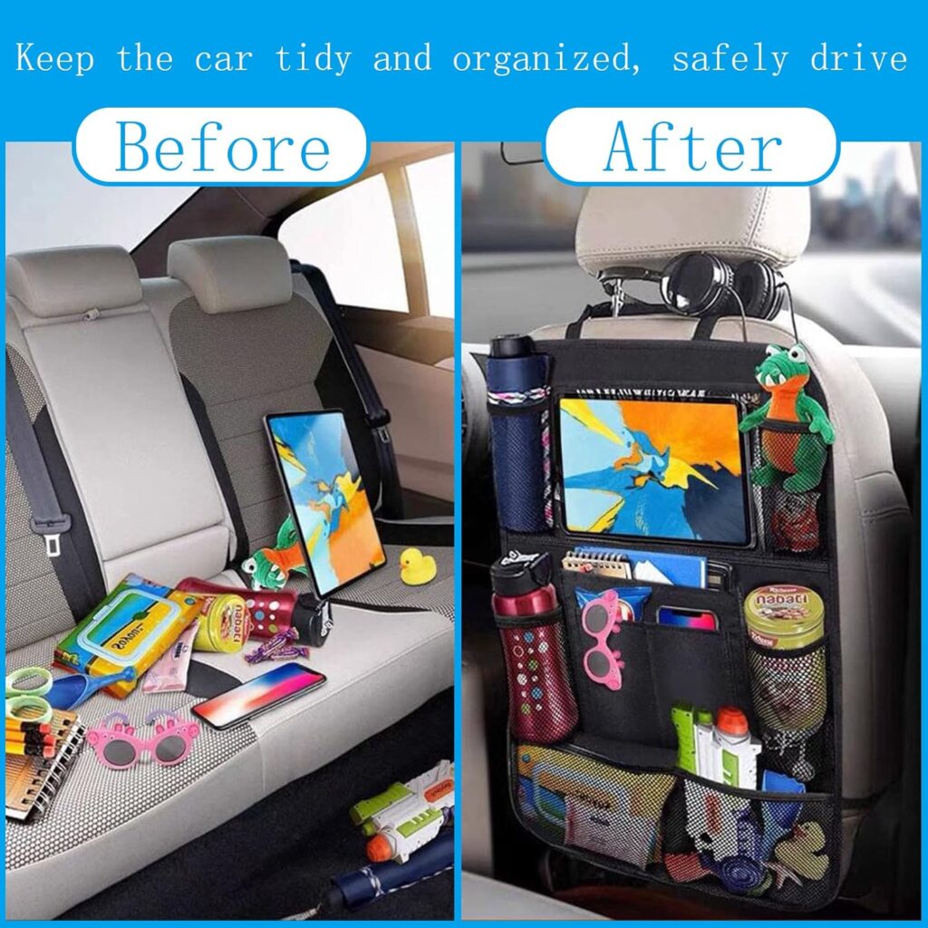 NordBaby Car Backseat Organiser automašīnas krēslu aizsargs- mantu organaizers ar kabatu planšetei