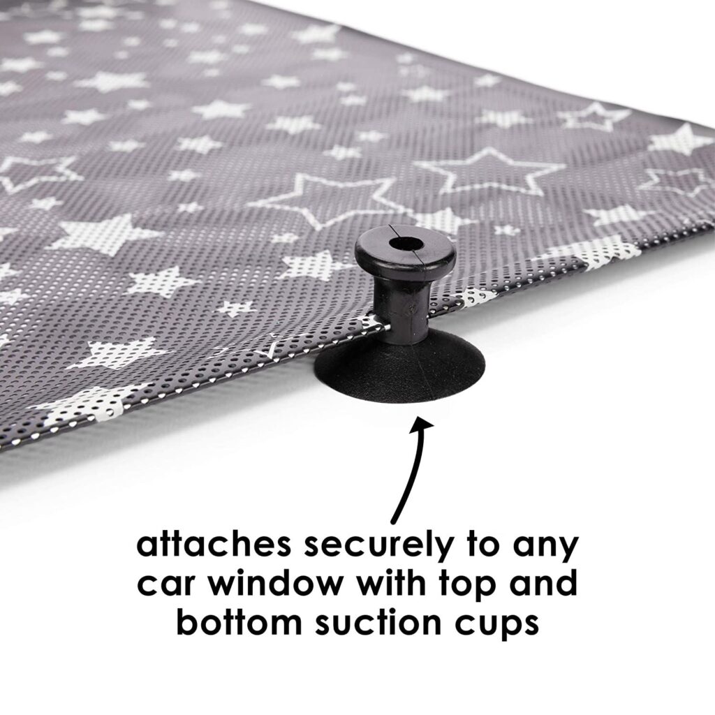 Diono Sun Shade Starry Night automašīnas rullo saulessargs ar tumsā spīdošām zvaigznītēm