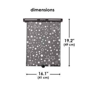 Diono Sun Shade Starry Night automašīnas rullo saulessargs ar tumsā spīdošām zvaigznītēm