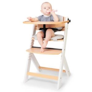 Kinderkraft Enock koka barošanas krēsls bērniem Grey legs + spilvens Grey