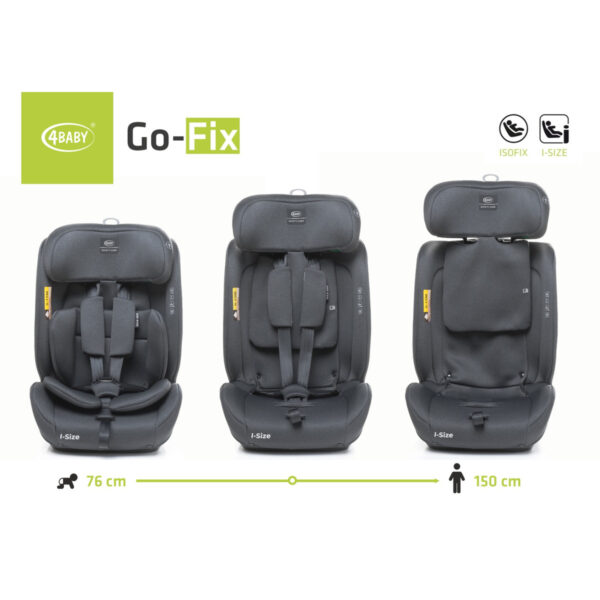 Autokreslini.lv | Go-Fix autokrēsliņš bērniem 76-150cm krāsa Graphite bilde #27