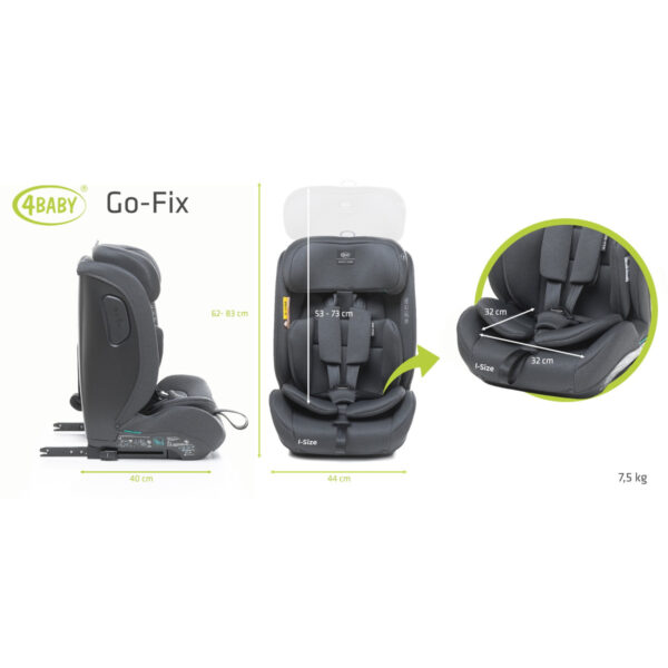 Autokreslini.lv | Go-Fix autokrēsliņš bērniem 76-150cm krāsa Dark Green bilde #31