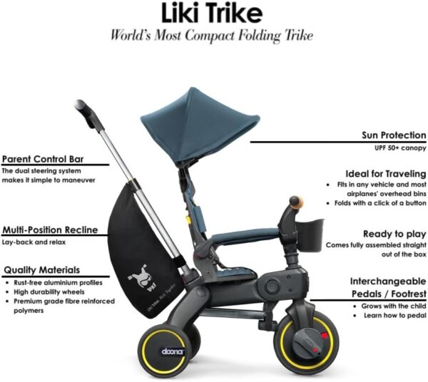 Autokreslini.lv | Liki Trike S5 stumjamais bērnu trīsritenis krāsa Ocean Blue bilde #13