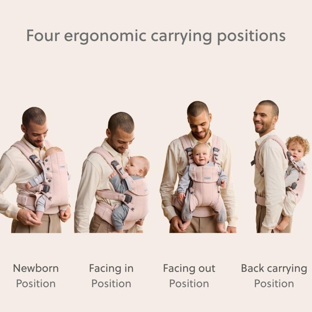 BabyBjorn Harmony ergosoma mazuļiem 0-3 gadiem krāsa Light Pink Woven Melange