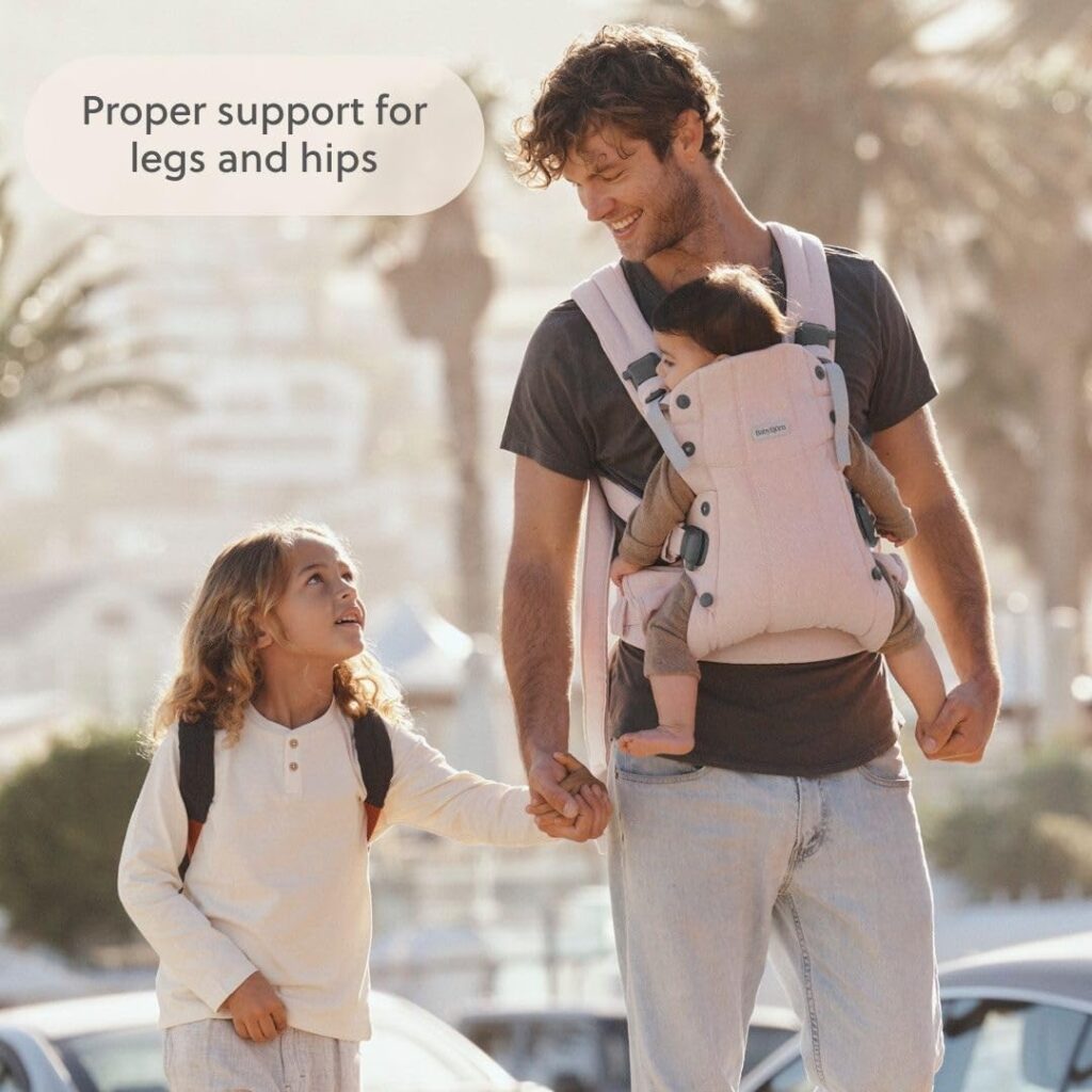BabyBjorn Harmony ergosoma mazuļiem 0-3 gadiem krāsa Light Pink Woven Melange