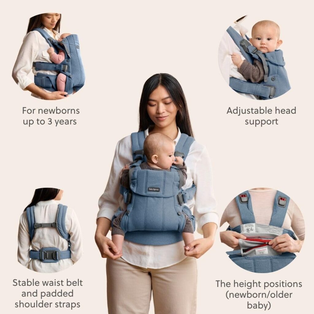 BabyBjorn Harmony ergosoma mazuļiem 0-3gadiem krāsa Blue Woven Melange