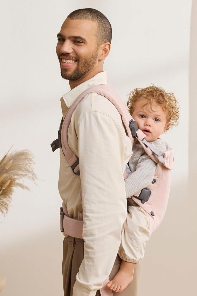 BabyBjorn Harmony ergosoma mazuļiem 0-3 gadiem krāsa Light Pink Woven Melange