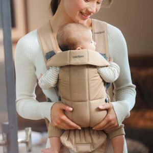 BabyBjorn MINI ergosoma mazuļiem 0-12mēn. krāsa Beige Woven
