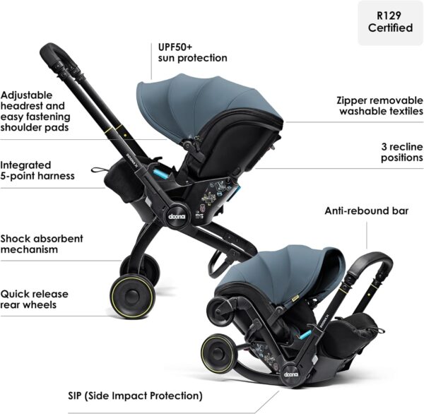 Autokreslini.lv | X bērnu autokrēsliņš/ratiņi bērniem 40-85cm krāsa Ocean Blue bilde #41