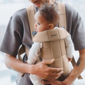 BabyBjorn MINI ergosoma mazuļiem 0-12mēn. krāsa Beige Woven