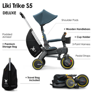Doona Liki Trike S5 stumjamais bērnu trīsritenis krāsa Ocean Blue