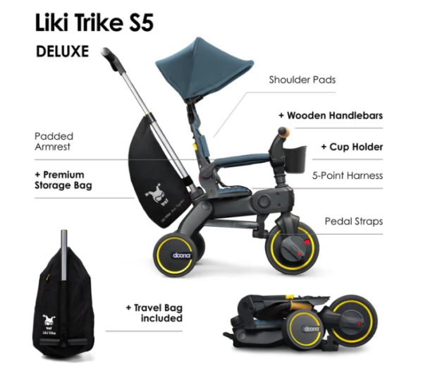 Autokreslini.lv | Liki Trike S5 stumjamais bērnu trīsritenis krāsa Ocean Blue bilde #11